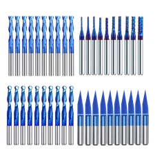 40Pcs End Mills CNC Router Bits Kit 1/8" Shank Cutter Milling Carving Bit Set