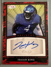ISAIAH KING 2022 SAGE Artistry Rookie Autograph Red Parallel RC
