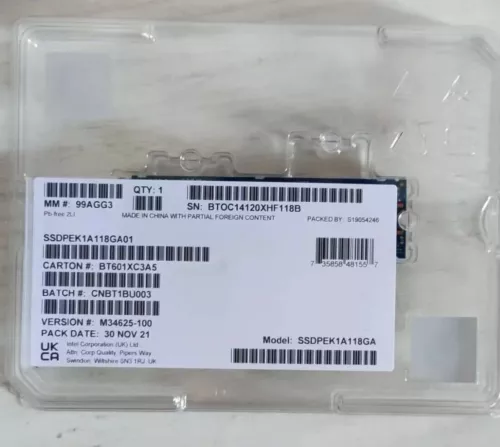 Intel Optane P1600X Series 118GB M.2 PCIe NNMe SSD SSDPEK1A118GA01 New Unopened - Picture 6 of 7
