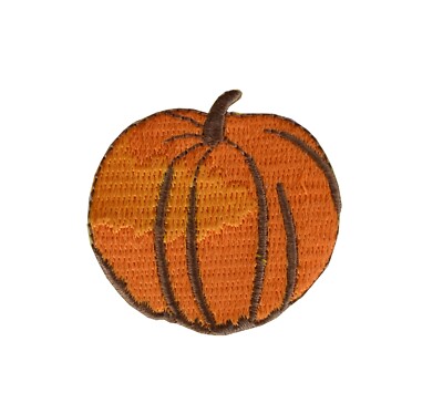 #4478 1-3/4'' Small Autumn Fall Pumpkin Embroidery Iron On Appliqué Patch 