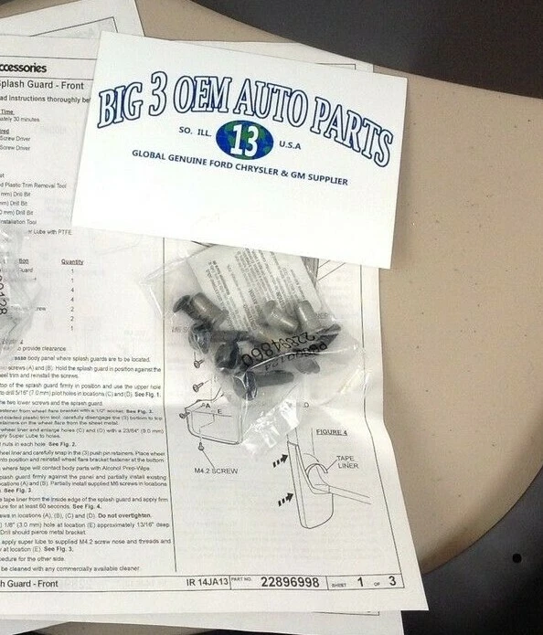 GMC Sierra 2014-2015 delantero negro moldeado kit de equipamiento protector de solapa de barro nuevo OEM Foto 3 de 4