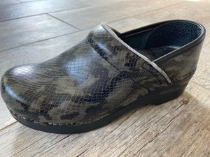 dansko snakeskin clogs
