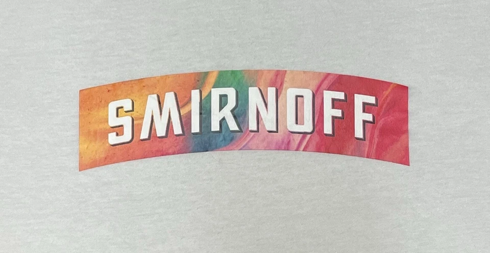 Camiseta SMIRNOFF Mandarina Nueva Sin Etiquetas Talla M Pecho 39” Blanco Verano Colores Playa Vodka Foto 3 de 4