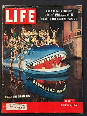 Life Magazine August 2 1954 Whale Steals Summer Show
