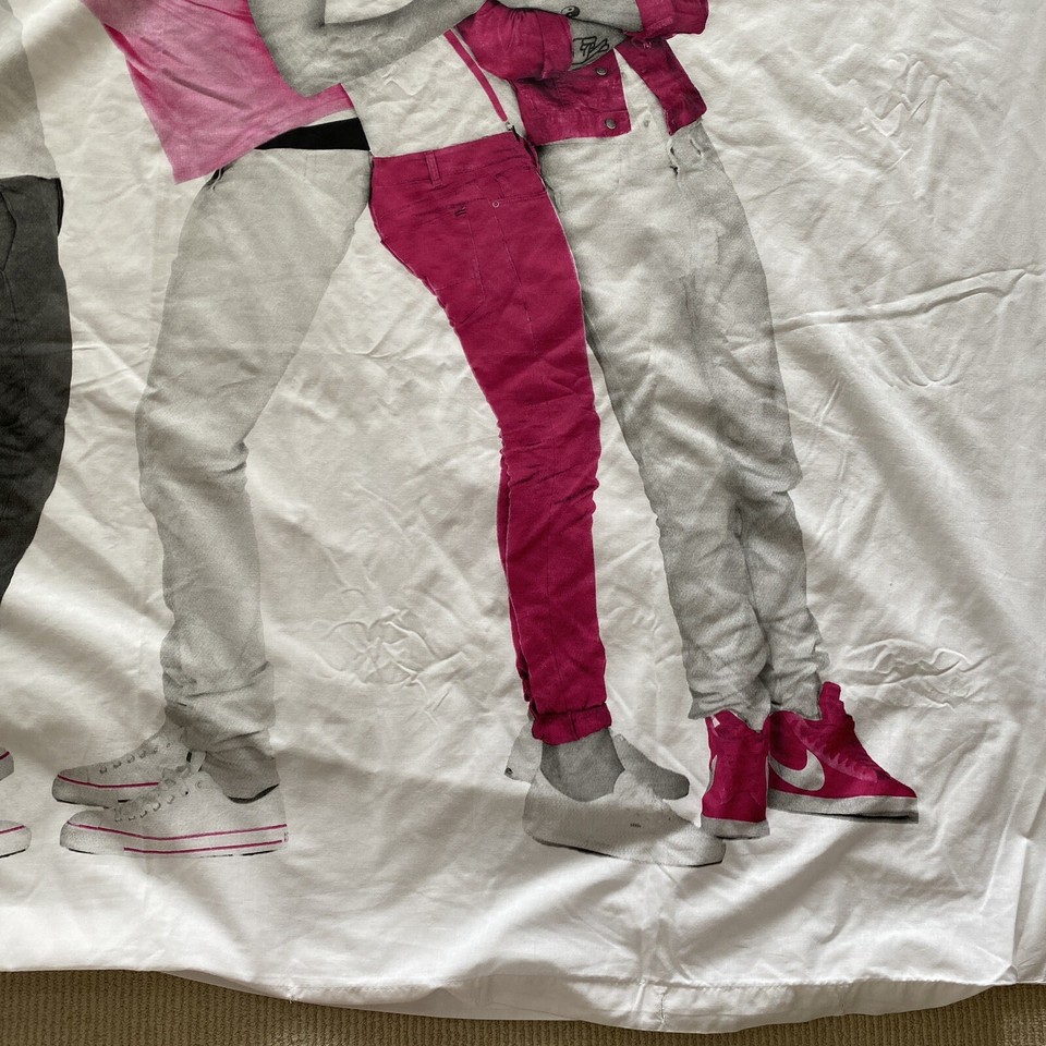 One Direction 1D Single Bed Quilt Duvet Doona Cover White Bedding Harry