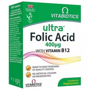 Vitabiotics Ultra Folic Acid Vitamin B12 400mg 60caps Pregnancy Stress Fatigue Ebay