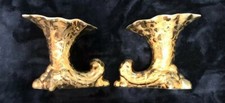 Gold Vases 24 Kt Overlay Finish Weeping Set of 2 Made in USA JAN2020