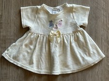 Vintage Carters Dress Duck Bear Bunny Yellow Stripe Size 0-3m Cotton