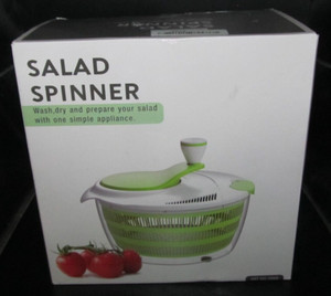 NEW Salad Spinner Lettuce Dryer Rotary Veggie Washer with Compact Bowl Colander