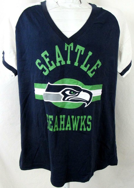 Seattle Seahawks Women Plus Size X-Large SEAHAWKS TEAM V-Neck T-shirt ASSE 135 | eBay