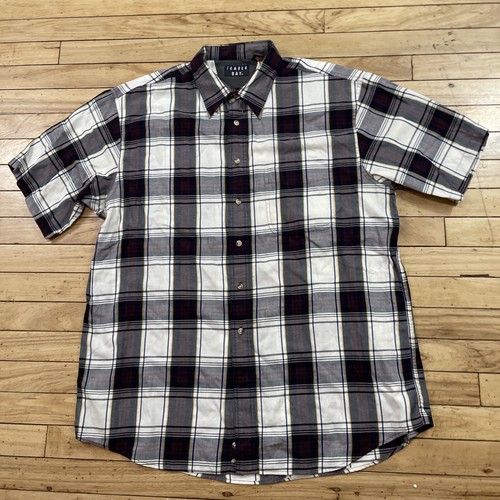 TRADER BAY Button Shirt Men XLT Purple Gray Plaid Outdoor Vintage Oxford XL Tall - Picture 2 of 20