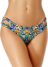 Bar III Monarchy Tribal-Print Cheeky Bikini Swim Bottom, US Size XL NWT $44