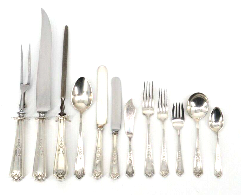 QUEEN LOUISE by Watson Sterling Silver Flatware Set 85 Pieces