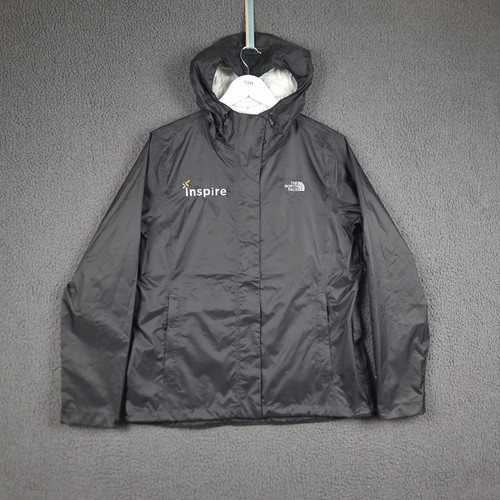 THE NORTH FACE Jacket Womens L Large Black DryVent Waterproof Rain Coat Hooded