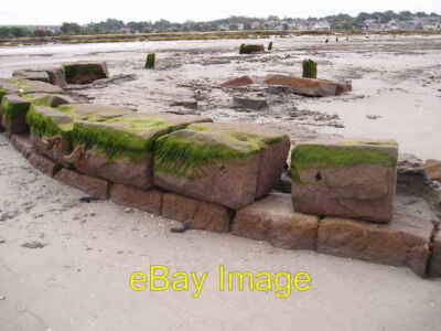Foto 6x4 alter Kai taucht aus dem Sand von Morecambe Bay Hest Bank auf We c2004
