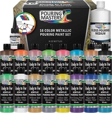 Pouring Masters 16-Color Metallic Ready to Pour Acrylic Metallic Pouring Paint S