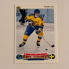 1992-93 Upper Deck - World Junior Tournament #230 Fredrik Jax (RC)