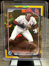 2024 Bowman Chrome Sapphire TRAVIS HONEYMAN Gold Refractor #'d 18/50 Cardinals
