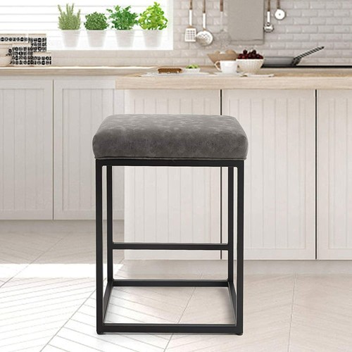 24" Barhocker Küche PU Leder Sitz Theke Hocker Esszimmer Bar Stühle - Bild 24 von 34