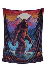 Sasquatch Fleece Blanket Plush Warm Gift Two Sizes