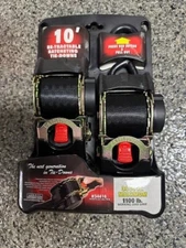 Erickson 34416 Pro Series Black 2" x 10' Retractable Ratcheting Tie-Down Straps