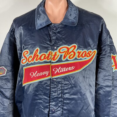 RARE Vintage Schott Bros Heavy Hitter full zip snap navy