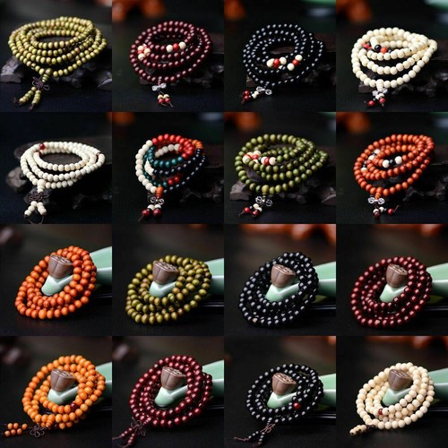 Tibetan 108 Mala Prayer Beads Sandalwood Buddhist Bracelet Necklace Meditation - Picture 2 of 66