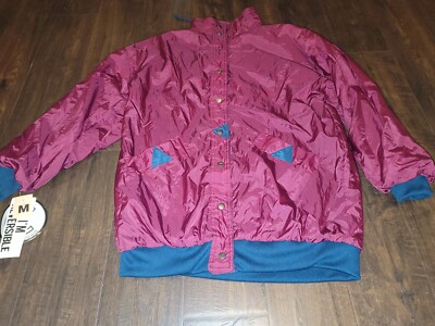 Vtg Reversible 90s Color Block Jacket Coat Be in The Current Seen Sz M New NWT