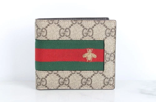 Portefeuille Gucci Supreme Bee bi pliable 10x9 41507025