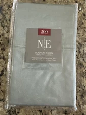 Noble Excellence NE Grey Mist Standard Size Pillowcases Set New Blue 500ct