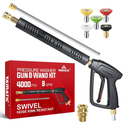 #ad Pressure Washer Gun Wand Swivel M22 Lance Stainless Steel 4000 PSI Foam Cannon C $101.53