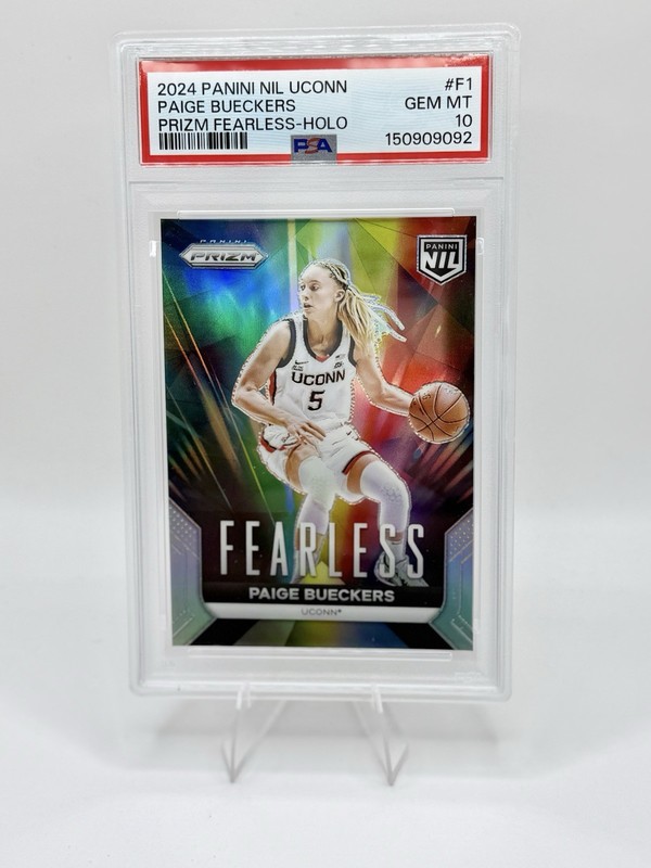 2024-25 Panini NIL UConn Paige Bueckers Prizm Fearless Holo PSA 10 Gem Mint 💎