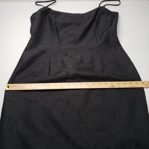 Vintage Talbots Silk Slip Dress Womens 14 Black Embroidered Cocktail Wedding 90s - Picture 6 of 19