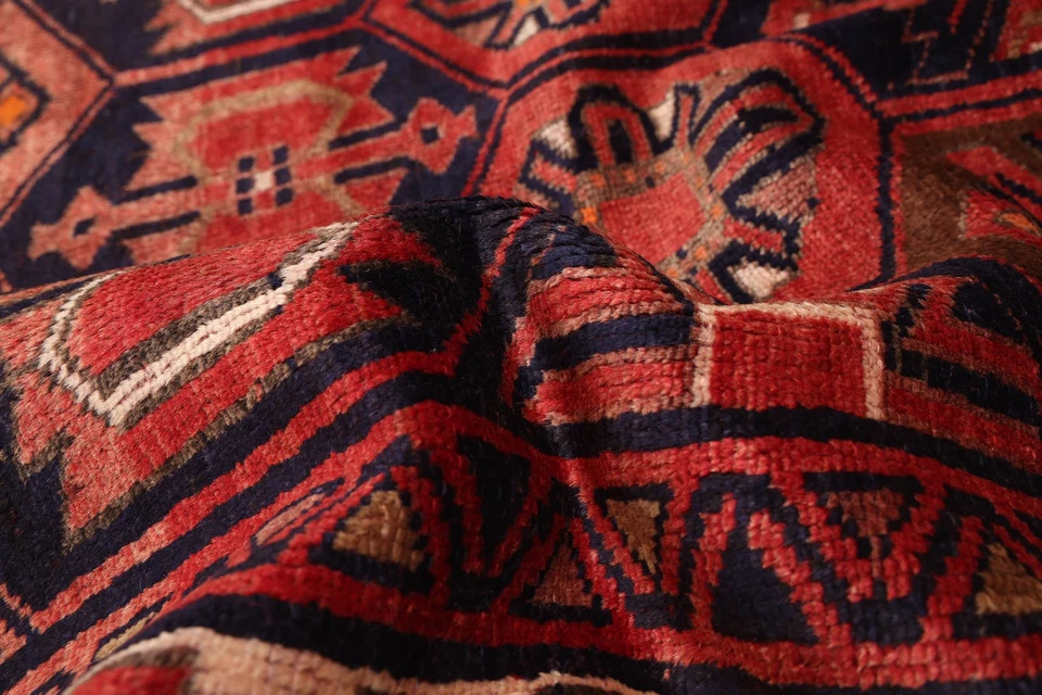 Tapete de área oriental vintage tradicional com nós à mão 5'3" x 8'6" - Imagem 3 de 4