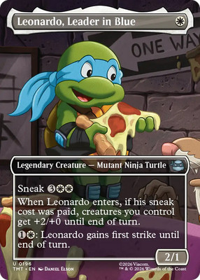 x4 Leonardo, Leader in Blue TMT Ninja Turtles MTG 196 M/NM 4x