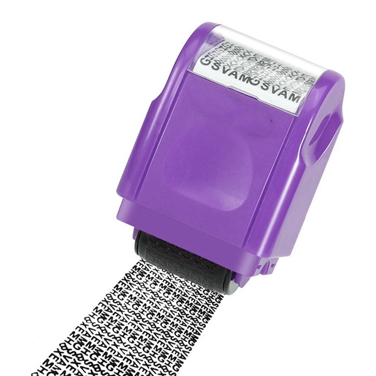 Purple ID Stamp Identity Theft Protection Document Guard Self Ink Stamp Roller