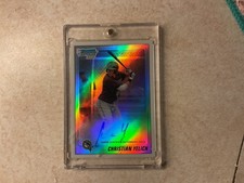 2010 Topps Chrome 1st Bowman Christian Yelich rookie autograph card, 114/500.. rookie card picture