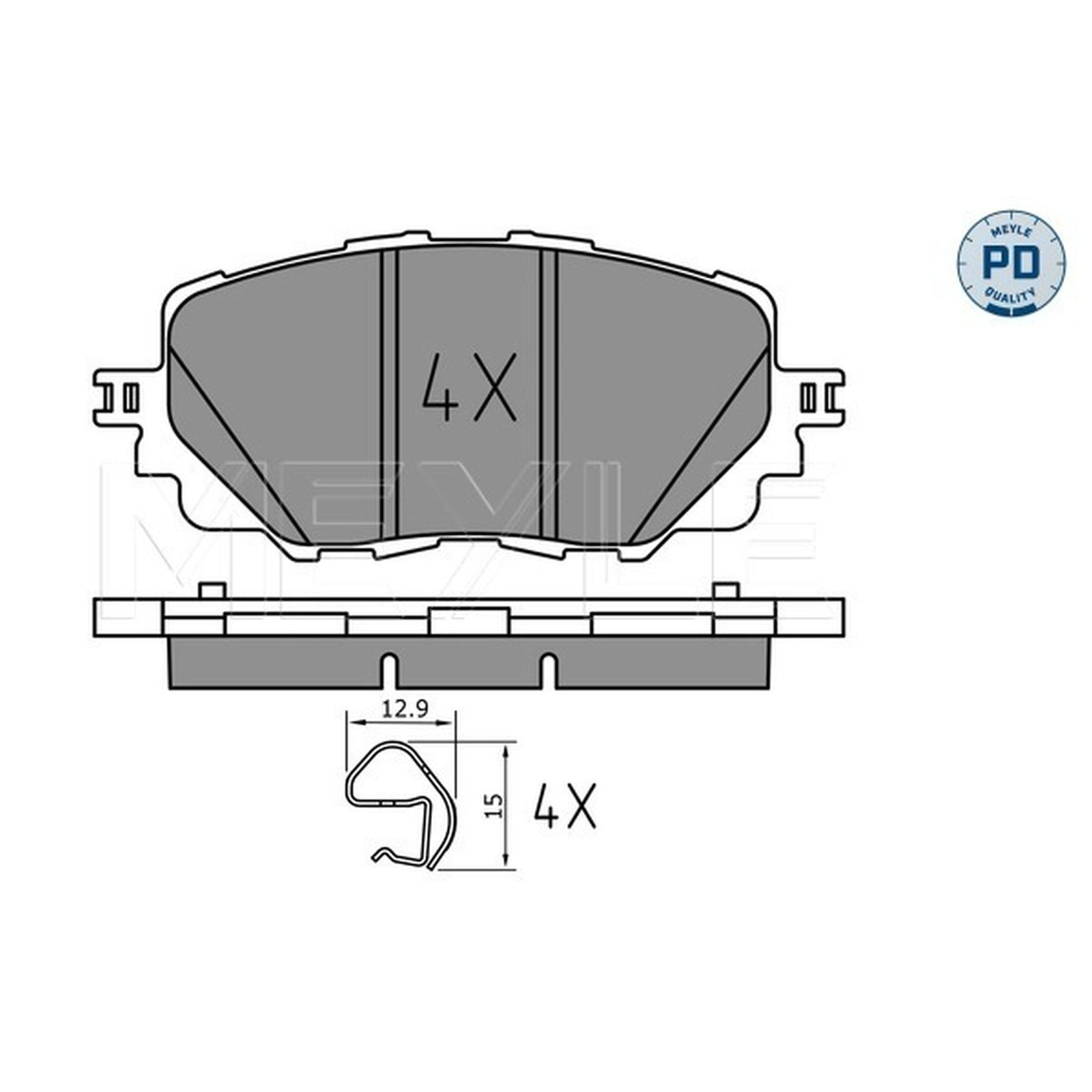 1x ORIGINAL® Meyle Bremsbelagsatz, Scheibenbremse Vorne für Abarth 124 Spider