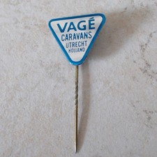 Badge Vintage Pins Vagé Caravanes Utrecht Pays Bas Bleu ancien 1960's