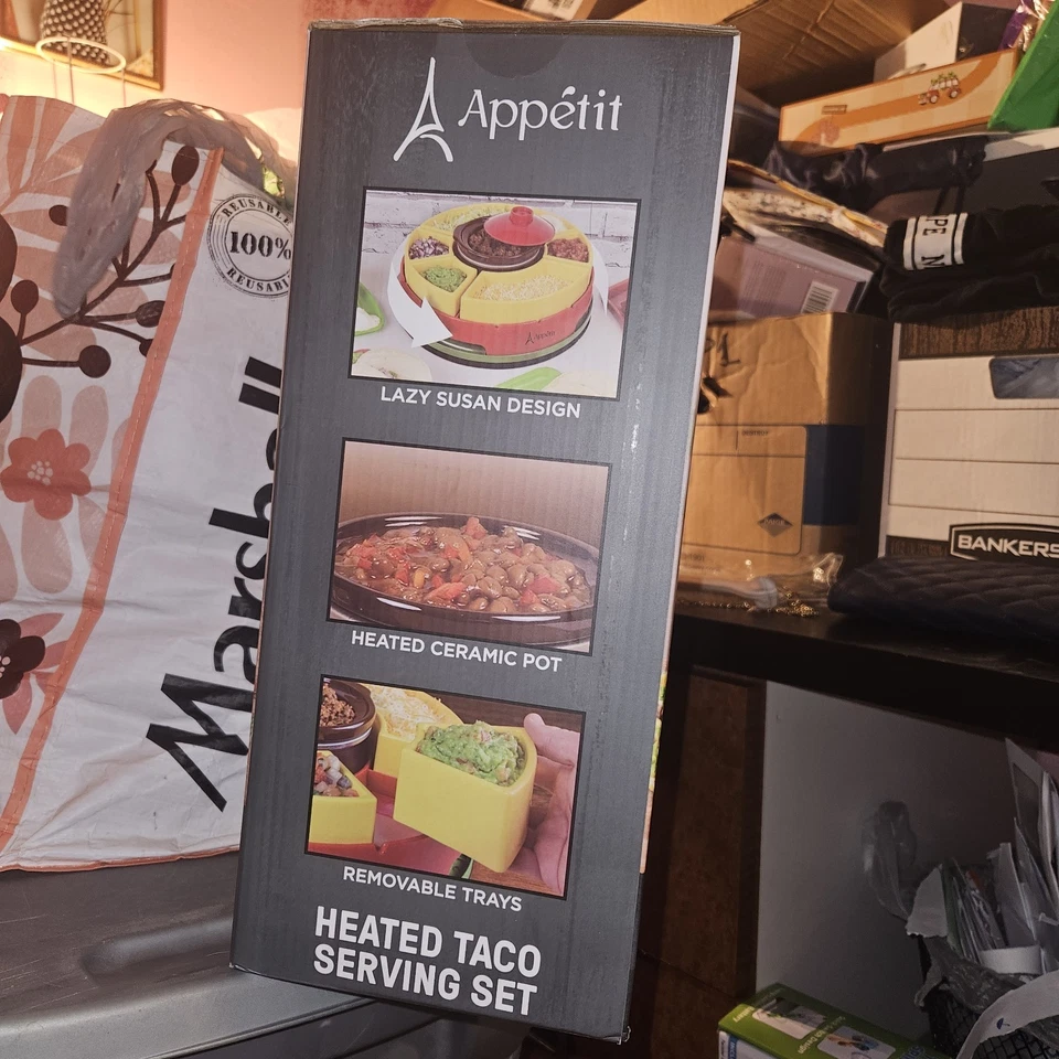 Appétit Heated Taco Serving Set with Ceramic Center Pot - Image 3 of 3