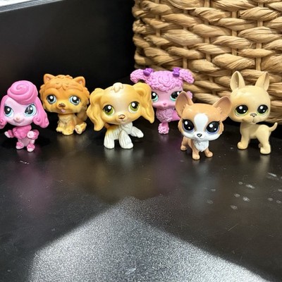 Littlest Pet Shop LPS Lot 6 Dogs Poodle Cocker Spaniel Chihuahua French Bull
