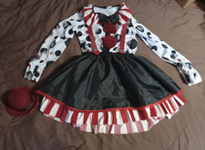 Spirit Killer Clown Dress Costume Junior Size L 10-12 Halloween Scary Red Black