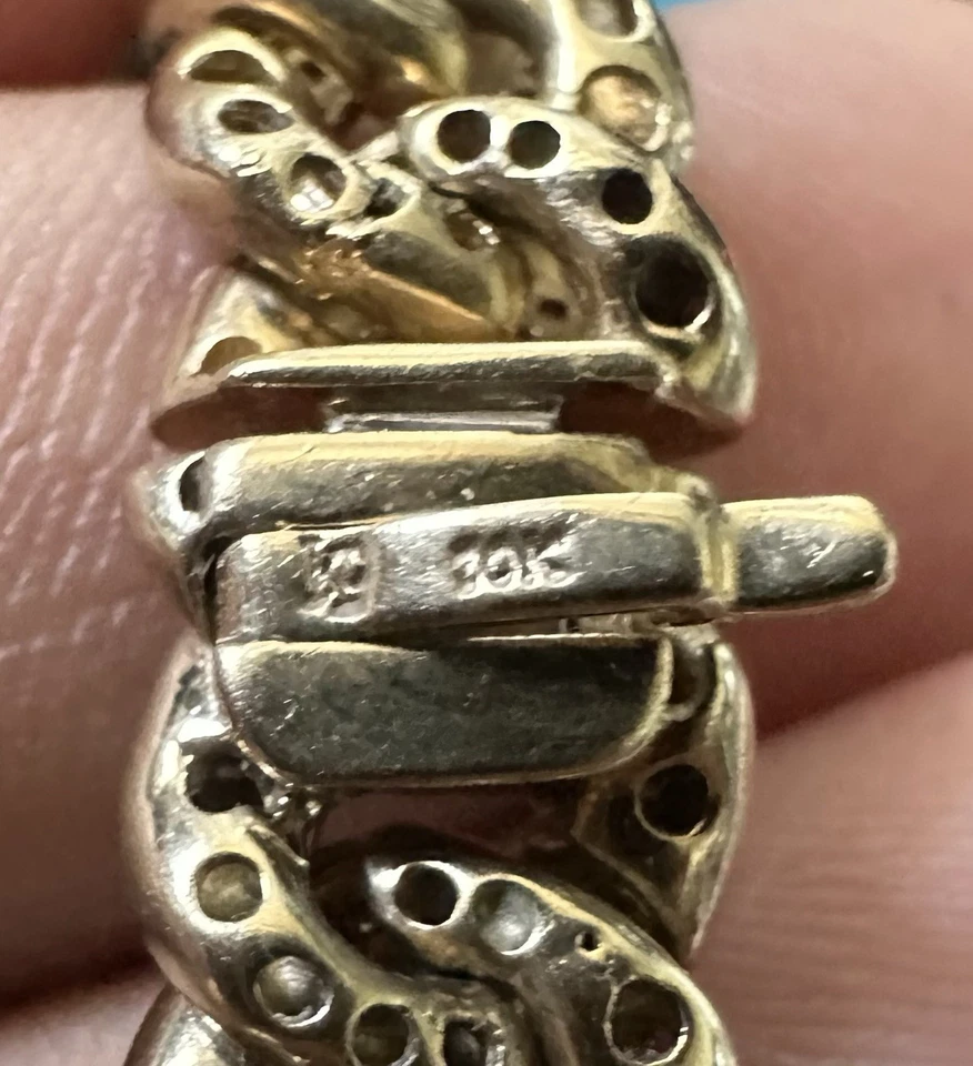 Pulsera Cubana Diamante 10k Foto 2 de 2