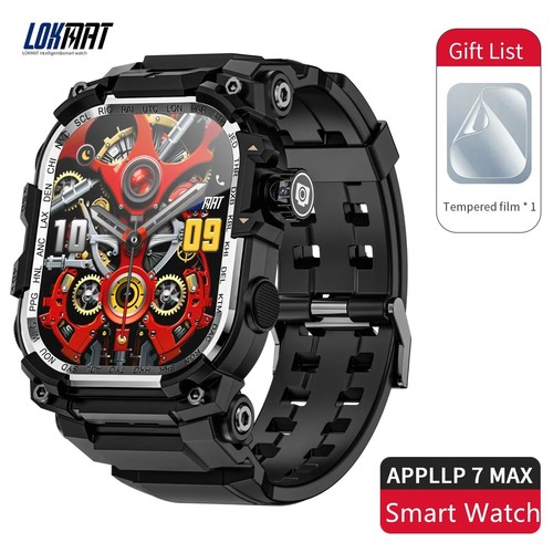 2,06" LOKMAT APPLLP 7 Max 4G AI Smartwatch 3GB+32GB Herzfrequenz Monitor NFC GPS - Afbeelding 23 van 23
