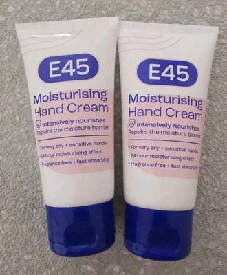🌟🌟2x50ml E45 Moisturising Hand Cream For Dry & Sensitive Hands🌟🌟