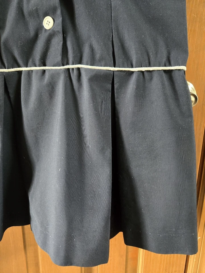 Женский ВИНТАЖНЫЙ 1970-х темно-синий и белый КОМБИНЕЗОН на пуговицах цельный, размер 13 - Изображение 3 из 4