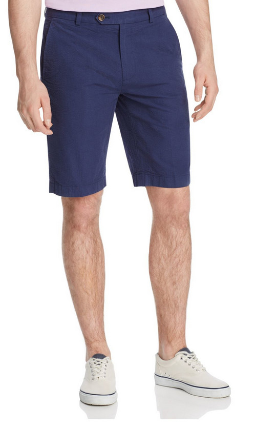 Brooks Brothers Men Tonal Seersucker Regular Fit Bermuda Shorts Navy 30 6790₽