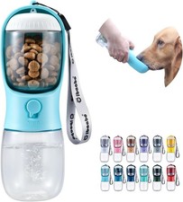 Dog Water Bottle with Food Container, Travel Puppy Water Bowl