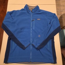 Patagonia R Polartec Windbloc Full Zip Mens Mid Layer Fleece. Size XL, Blue.