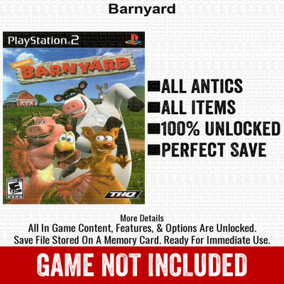 Barnyard 100% PS2 Memory Card All CHEATS ITEMS